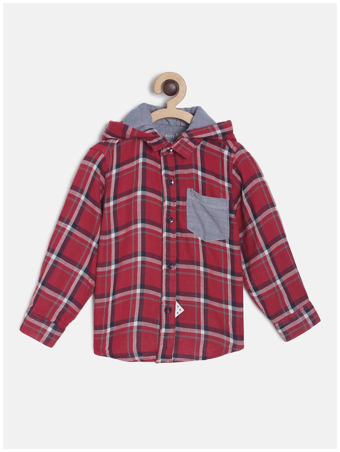 

Tales Stories Boy Cotton Checked Shirt Red