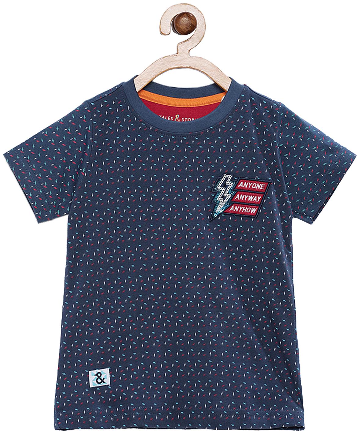 

Tales Stories Boy Cotton Printed T-shirt - Blue