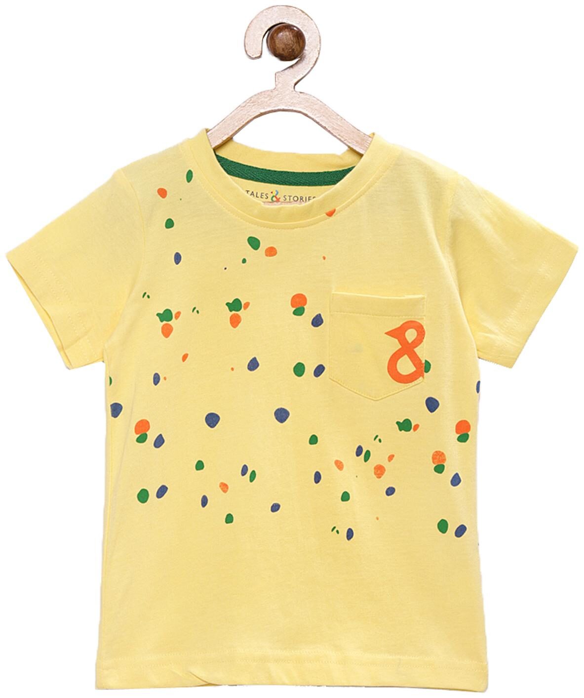 

Tales Stories Boy Cotton Printed T-shirt - Yellow