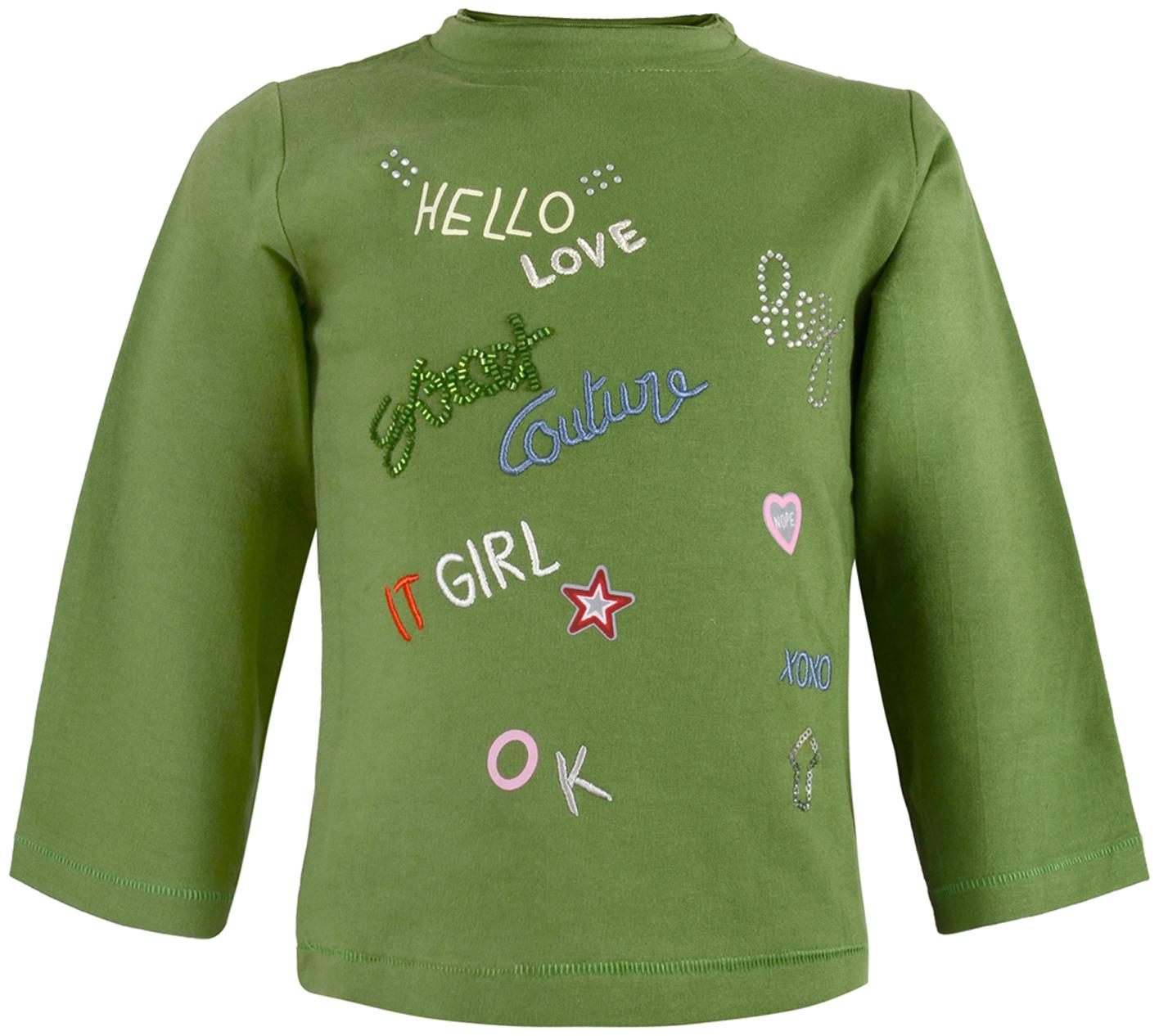

Tales Stories Girl Cotton Embellished T shirt - Green