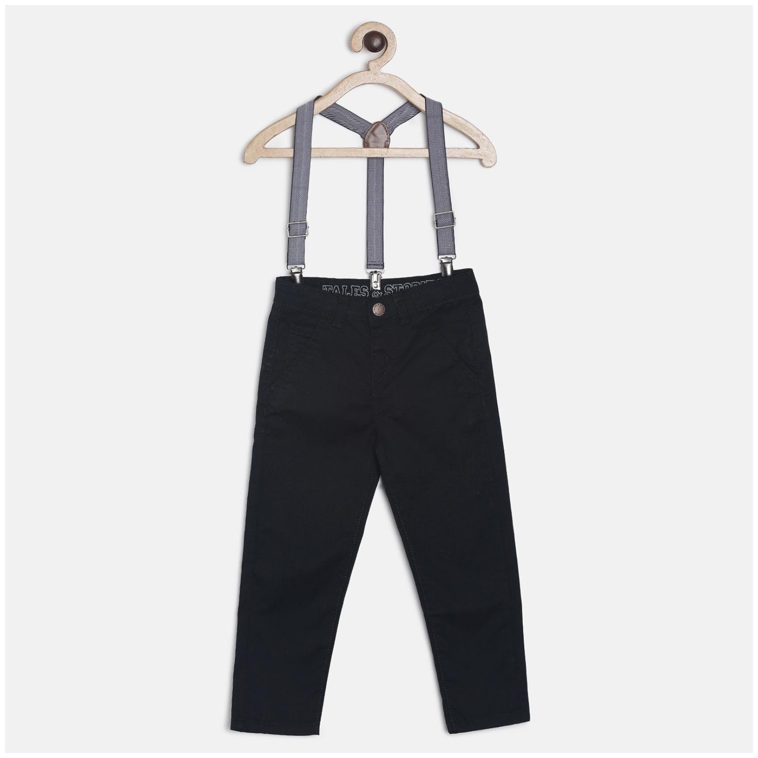 

Tales Stories Baby boy Cotton Solid Trousers - Black