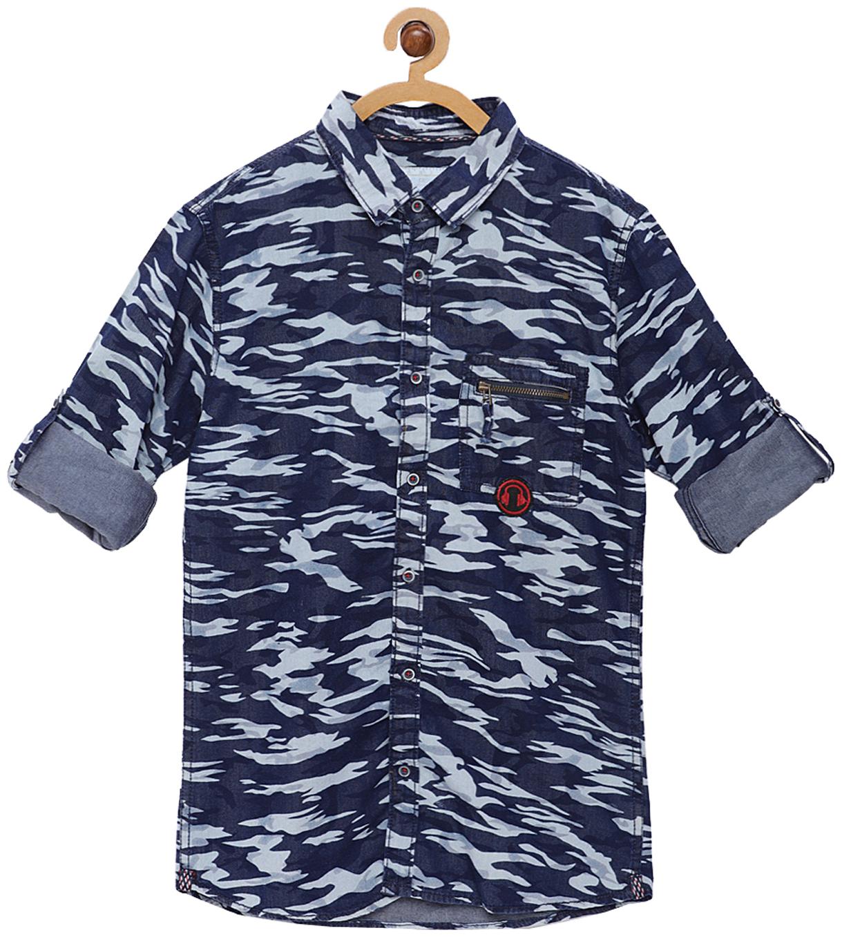

Tales Stories Boy Cotton Printed Shirt Blue