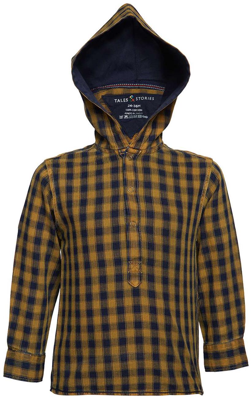 

Tales Stories Boy Cotton Checked Shirt Yellow
