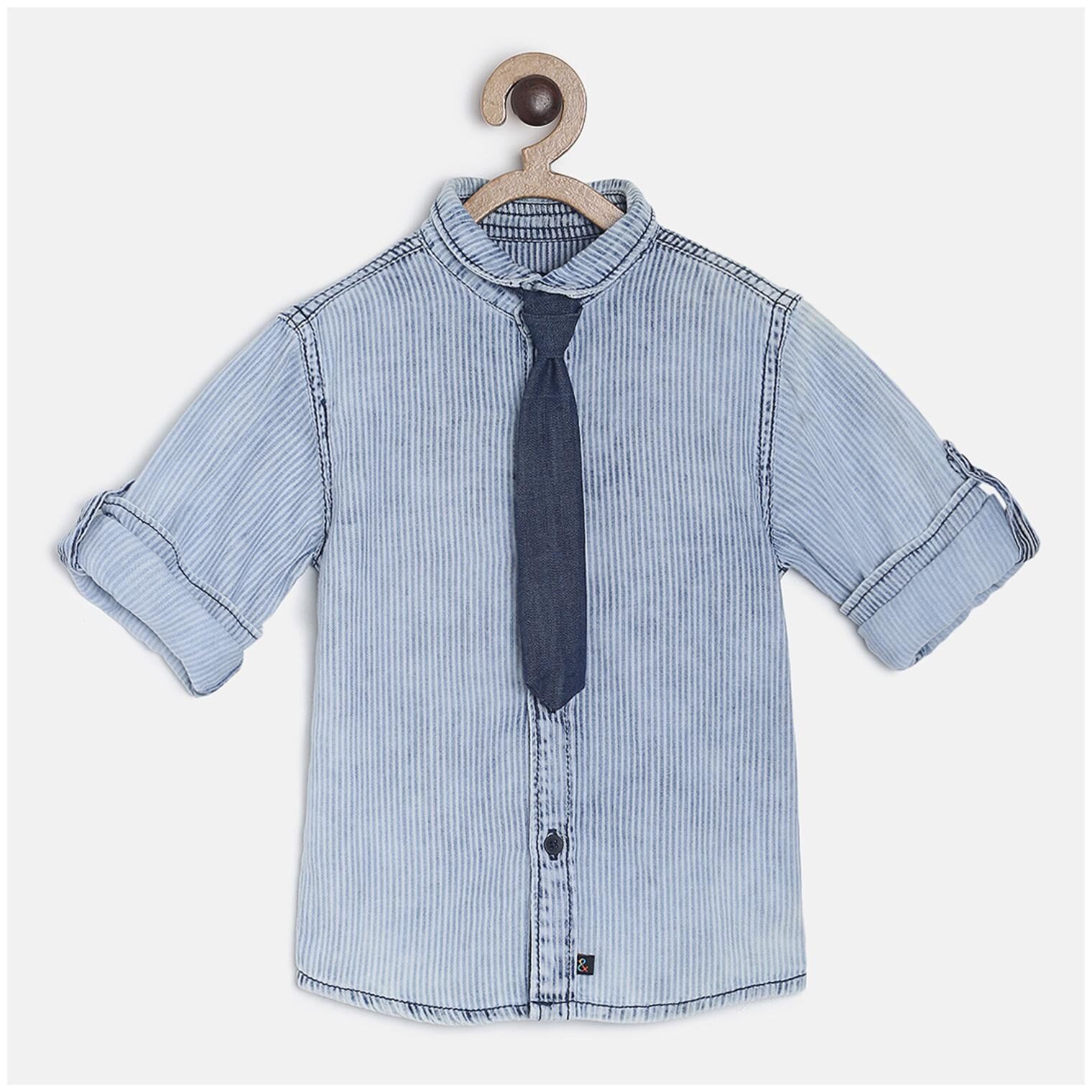 

Tales Stories Cotton Striped Shirt for Baby Boy - Blue