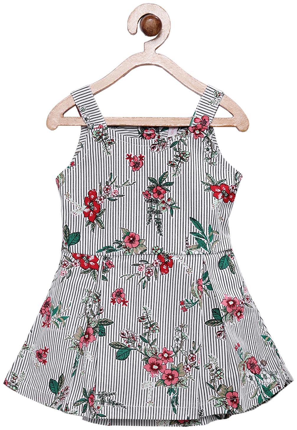 

Tales Stories White Cotton Sleeveless Midi Princess Frock ( Pack of 1 )