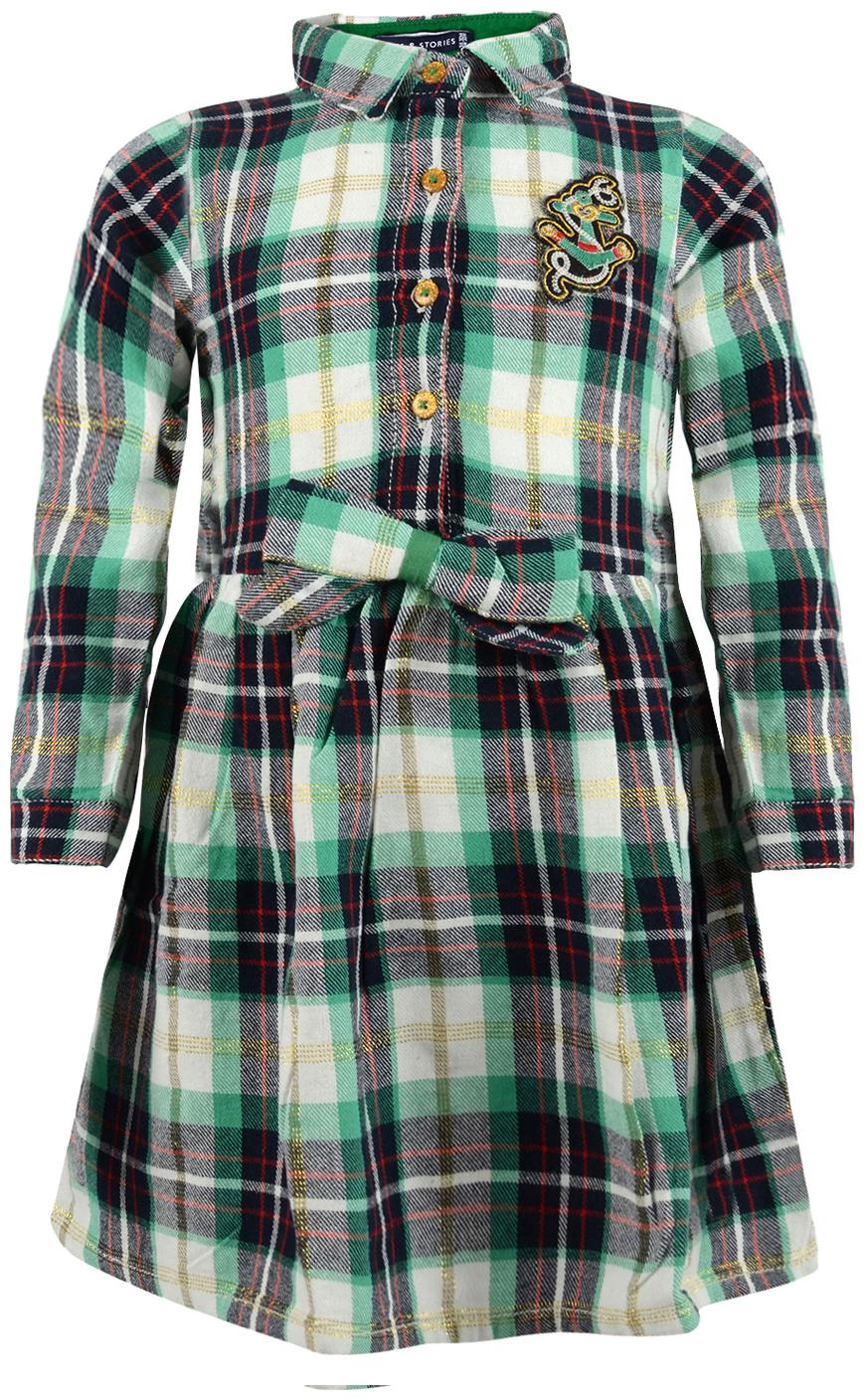 

Tales Stories Baby girl Cotton Checked Collar frock - Multi