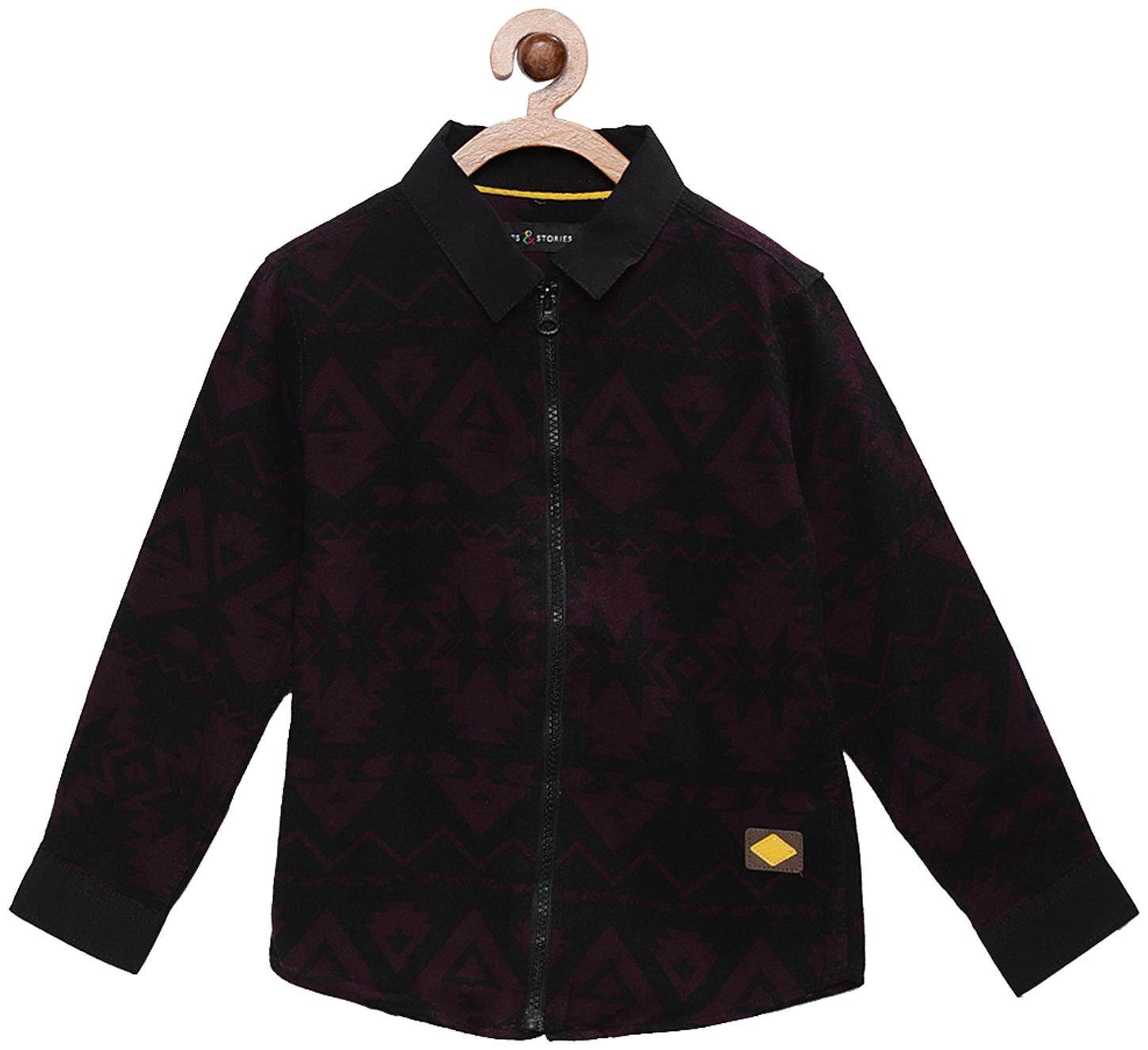 

Tales Stories Boy Cotton Printed Shirt Black