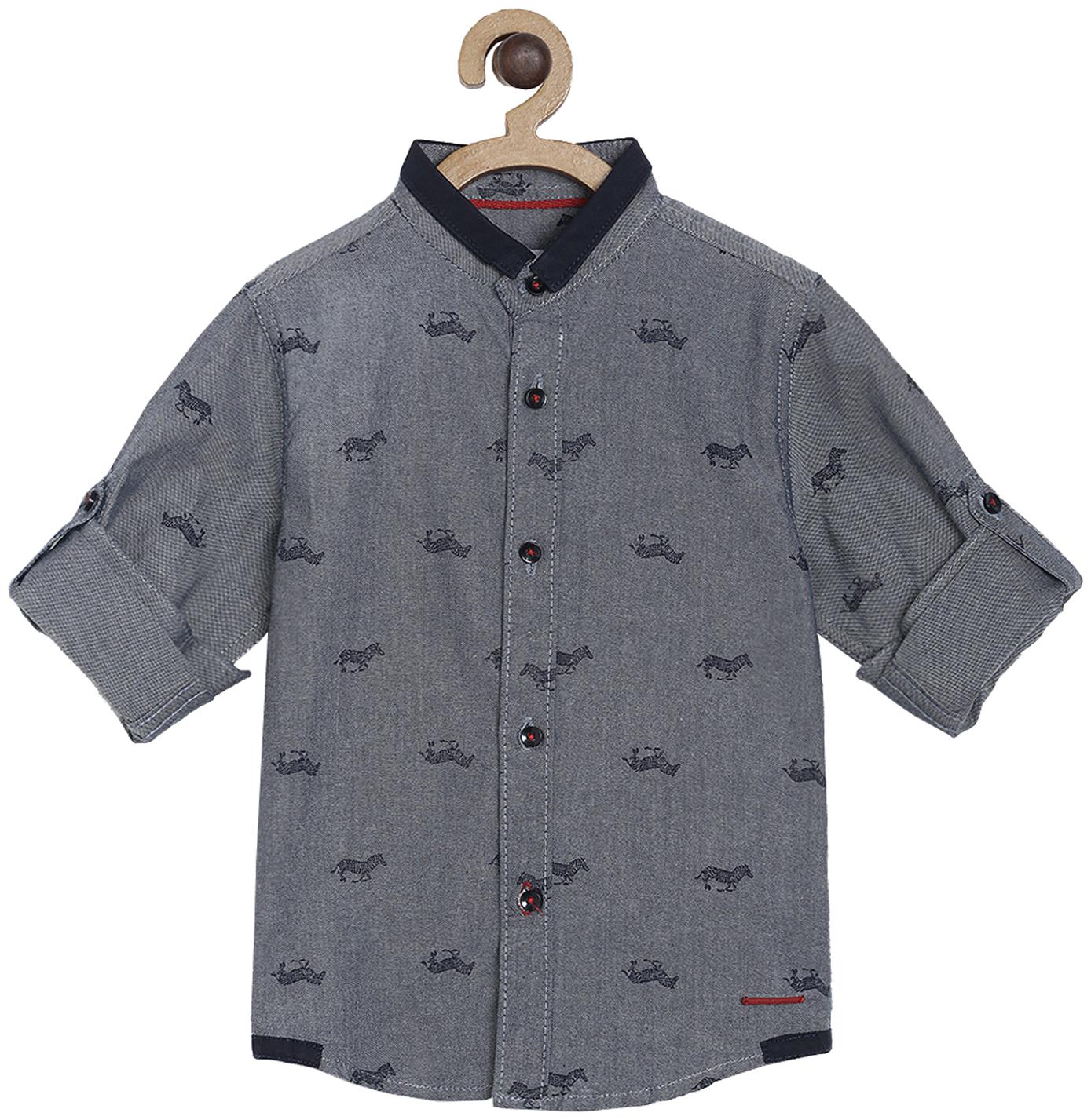 

Tales Stories Cotton Printed Shirt for Baby Boy - Grey