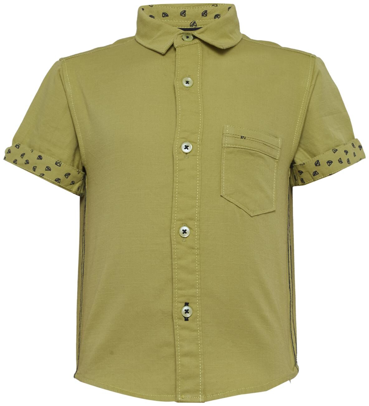 

Tales Stories Boy Cotton Solid Shirt Green