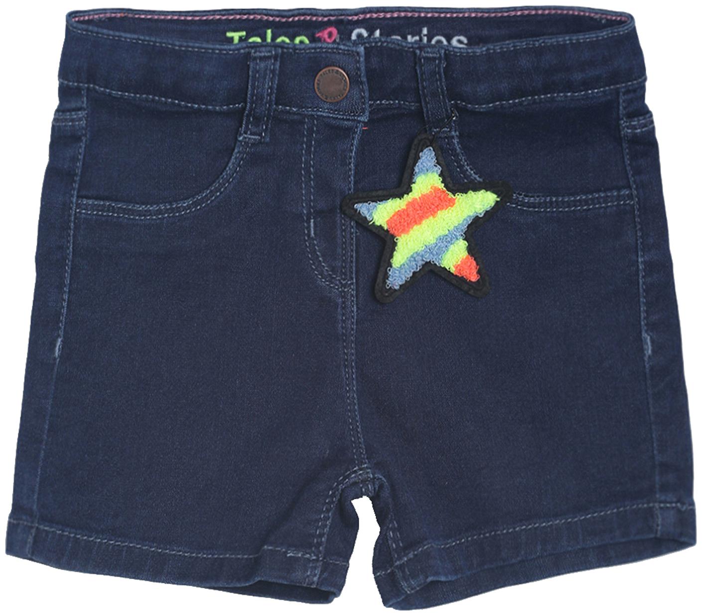 

Tales Stories Girl Cotton Applique Denim shorts - Blue