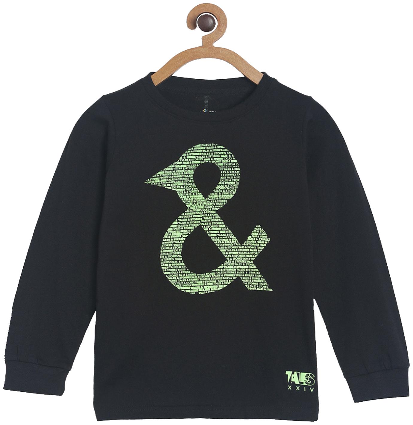

Tales Stories Boy Cotton Printed T-shirt - Black