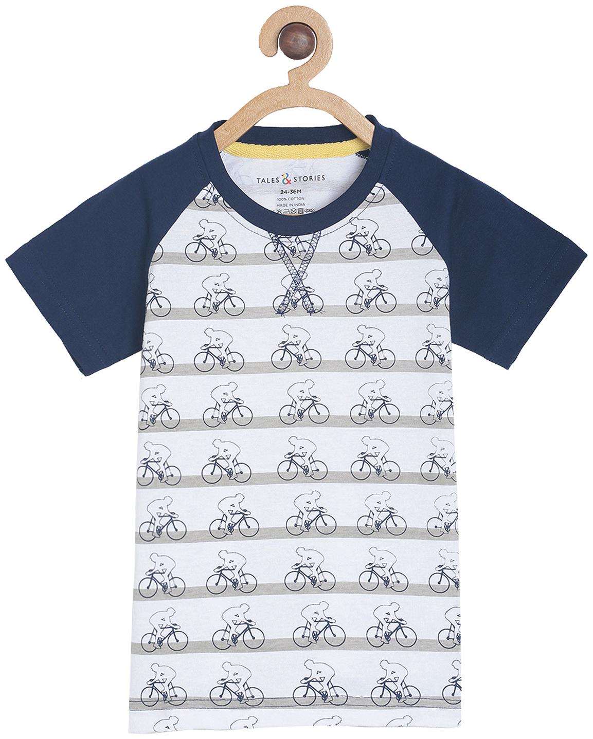 

Tales Stories Boy Cotton Printed T-shirt - White