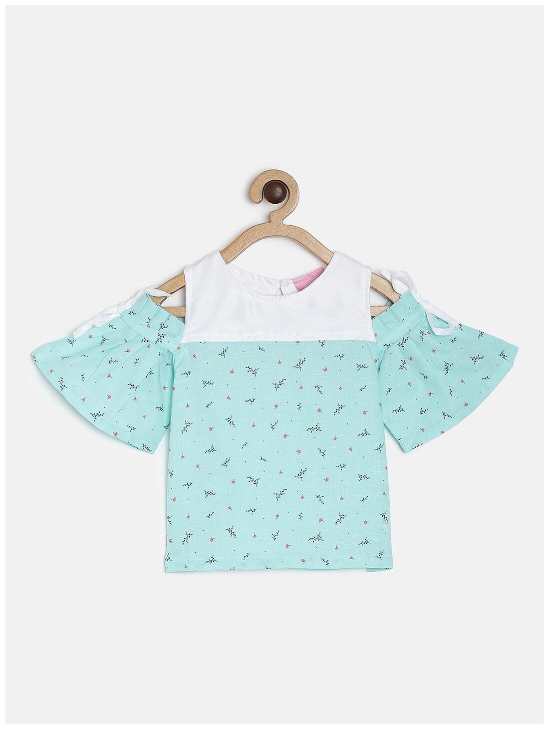 

Tales Stories Girl Cotton Printed Top - Green