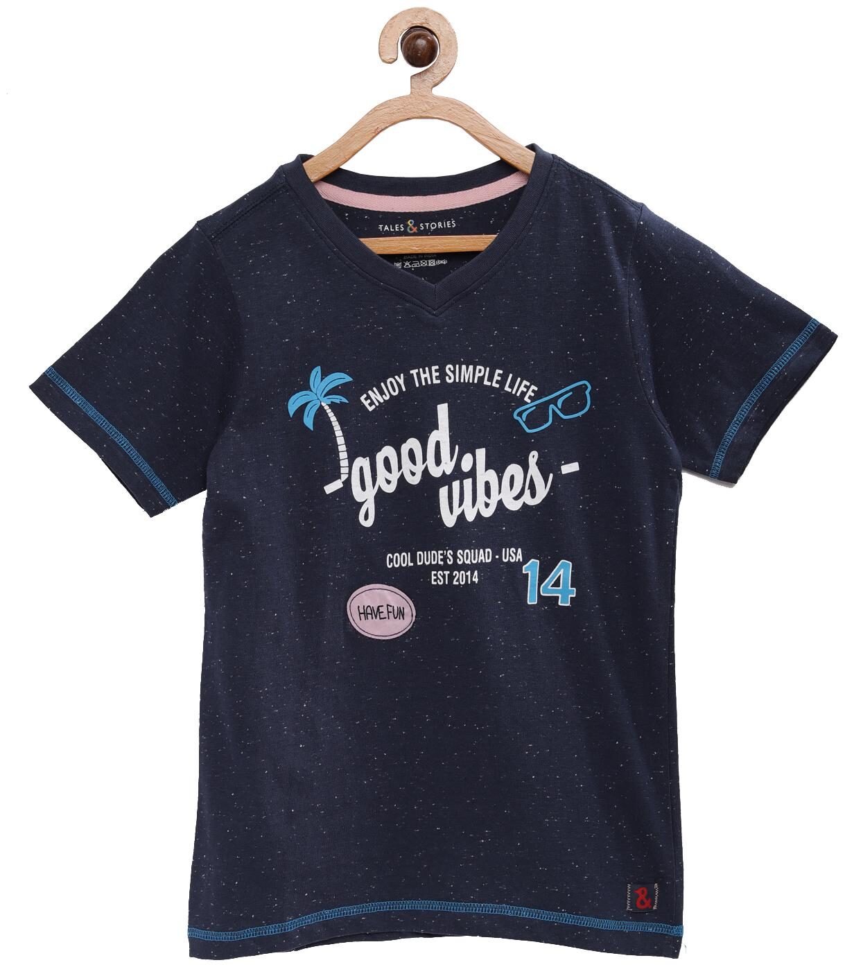 

Tales Stories Boy Cotton Printed T-shirt - Blue
