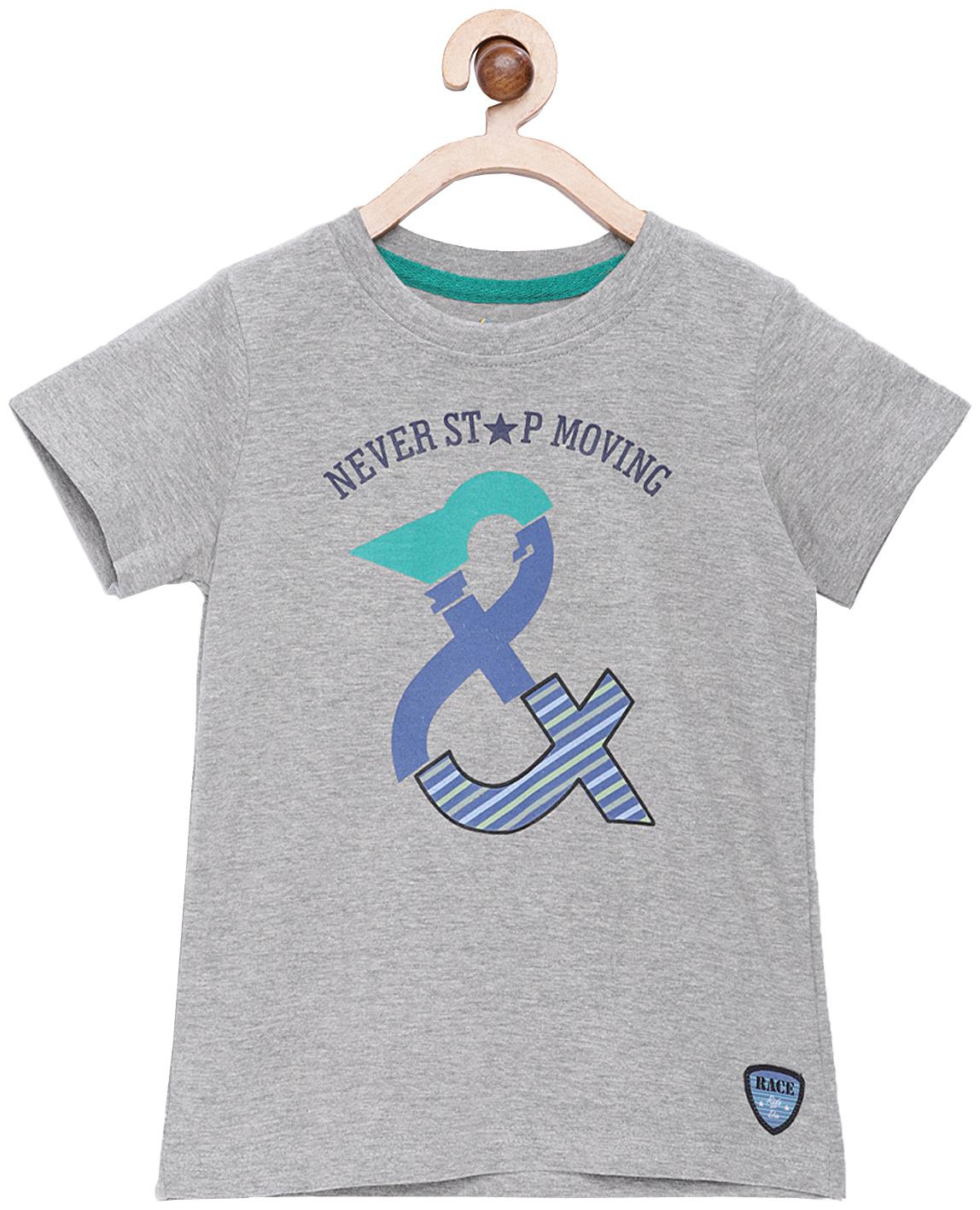 

Tales Stories Boy Cotton Printed T-shirt - Grey
