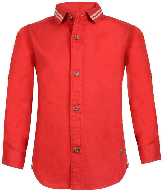 Tales & Stories Boy Cotton Solid Shirt Red