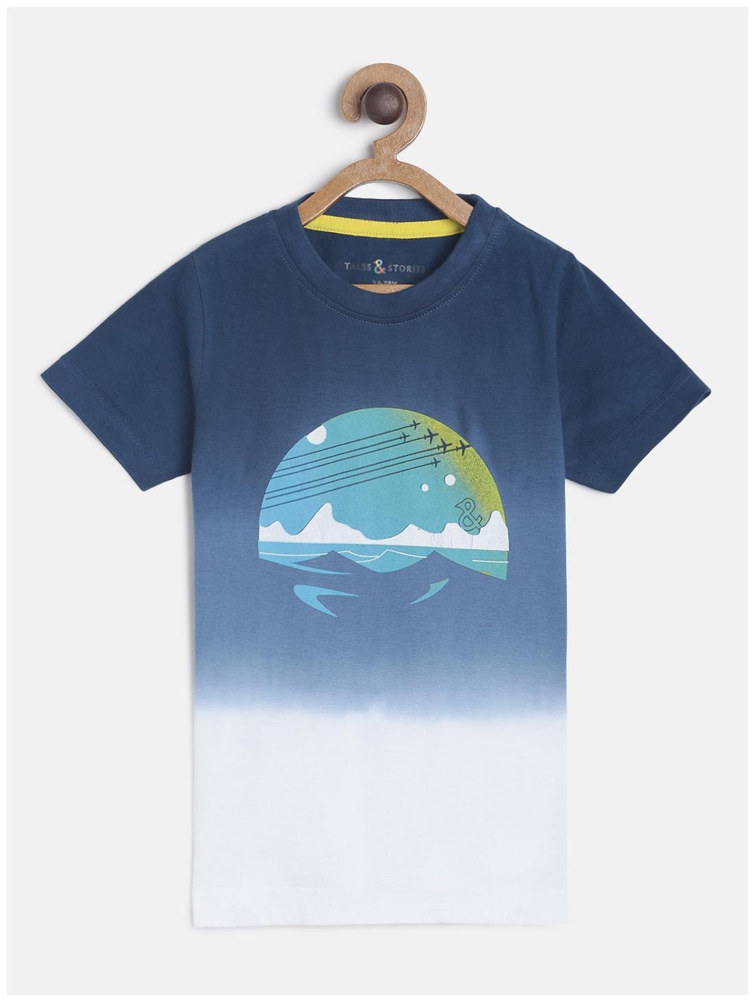 

Tales Stories Boy Cotton Printed T-shirt - Blue