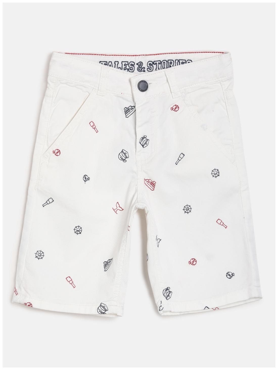 

Tales Stories Boy Printed Shorts 3 4ths - White