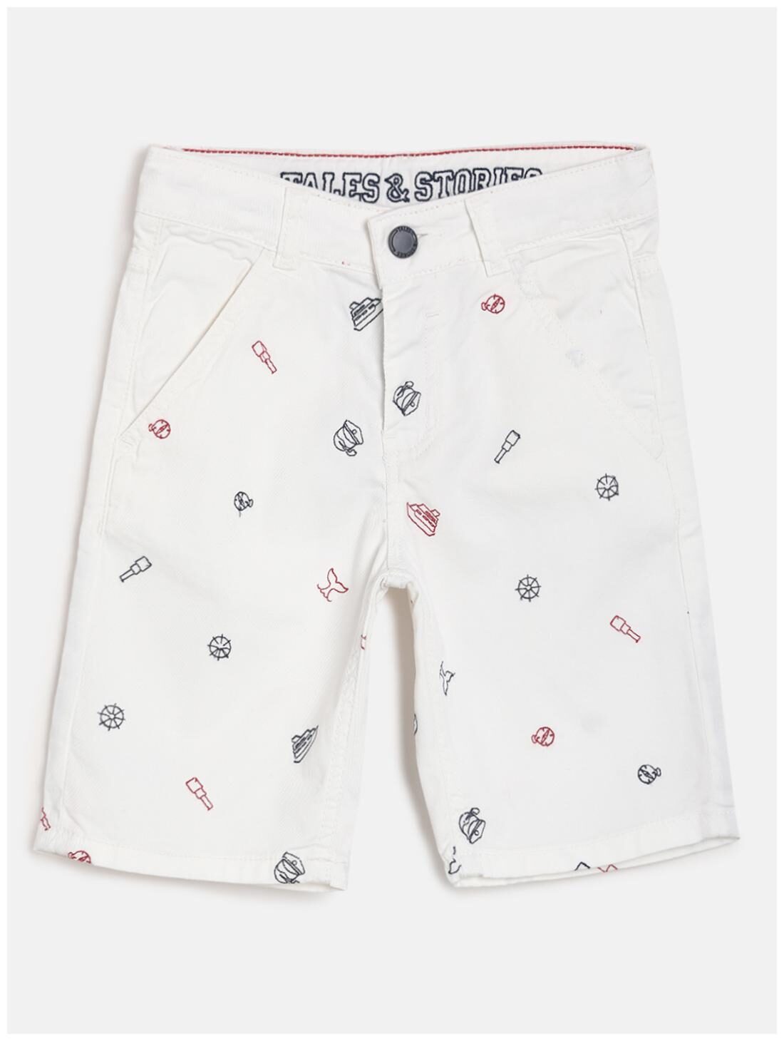 

Tales Stories Boy Printed Shorts 3 4ths - White