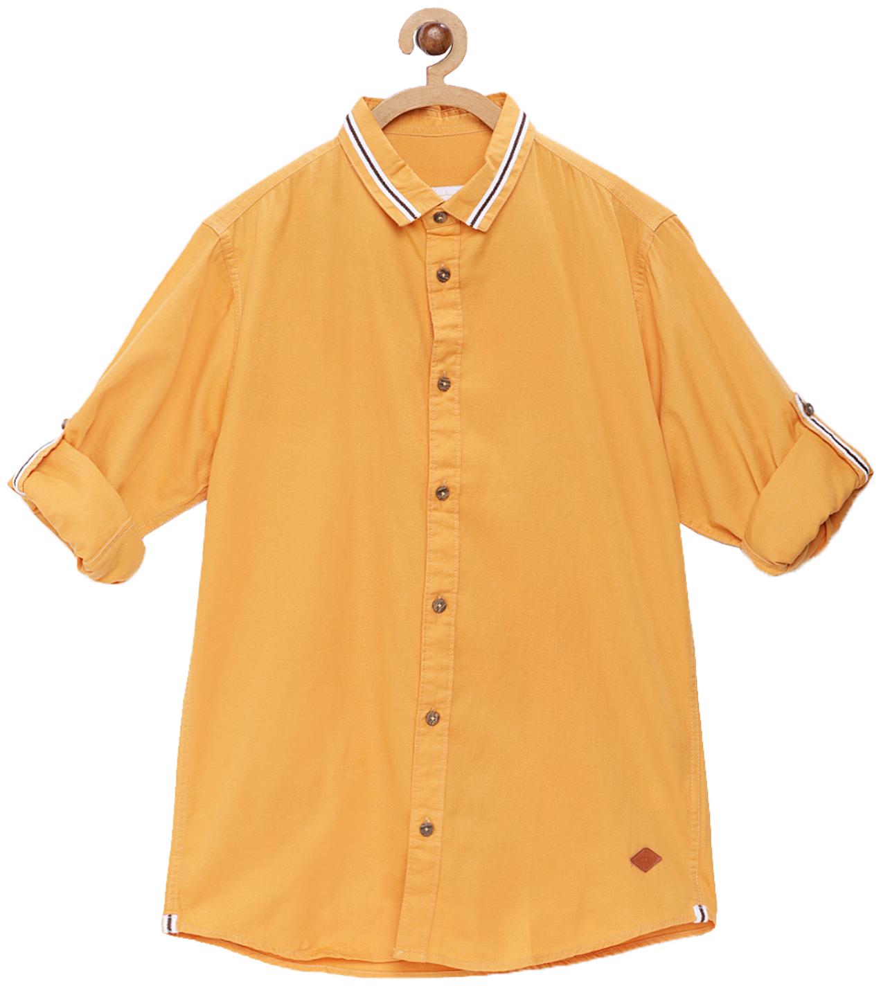 

Tales Stories Boy Cotton Solid Shirt Yellow