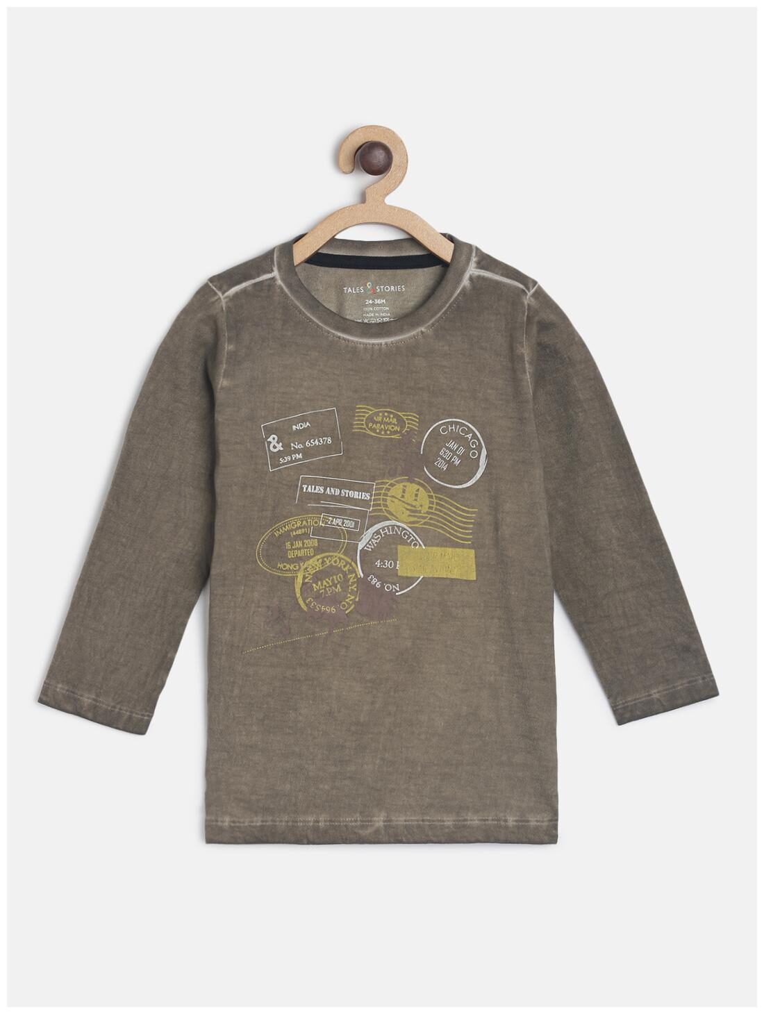 

Tales Stories Boy Cotton Printed T-shirt - Brown
