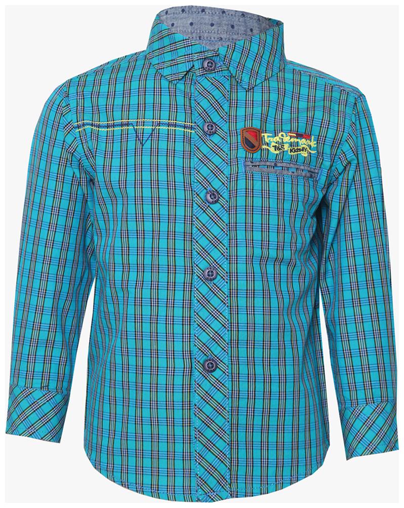 

Tales Stories Cotton Solid Shirt for Baby Boy - Blue