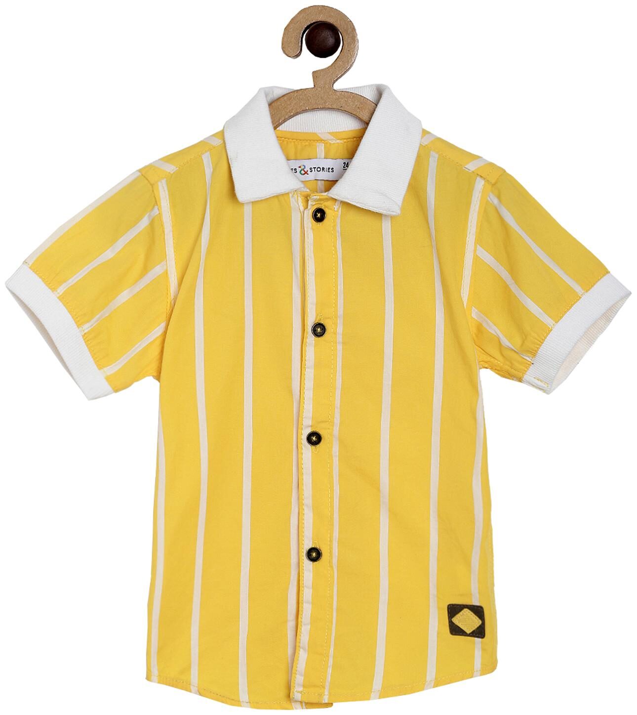

Tales Stories Boy Cotton Striped Shirt Yellow