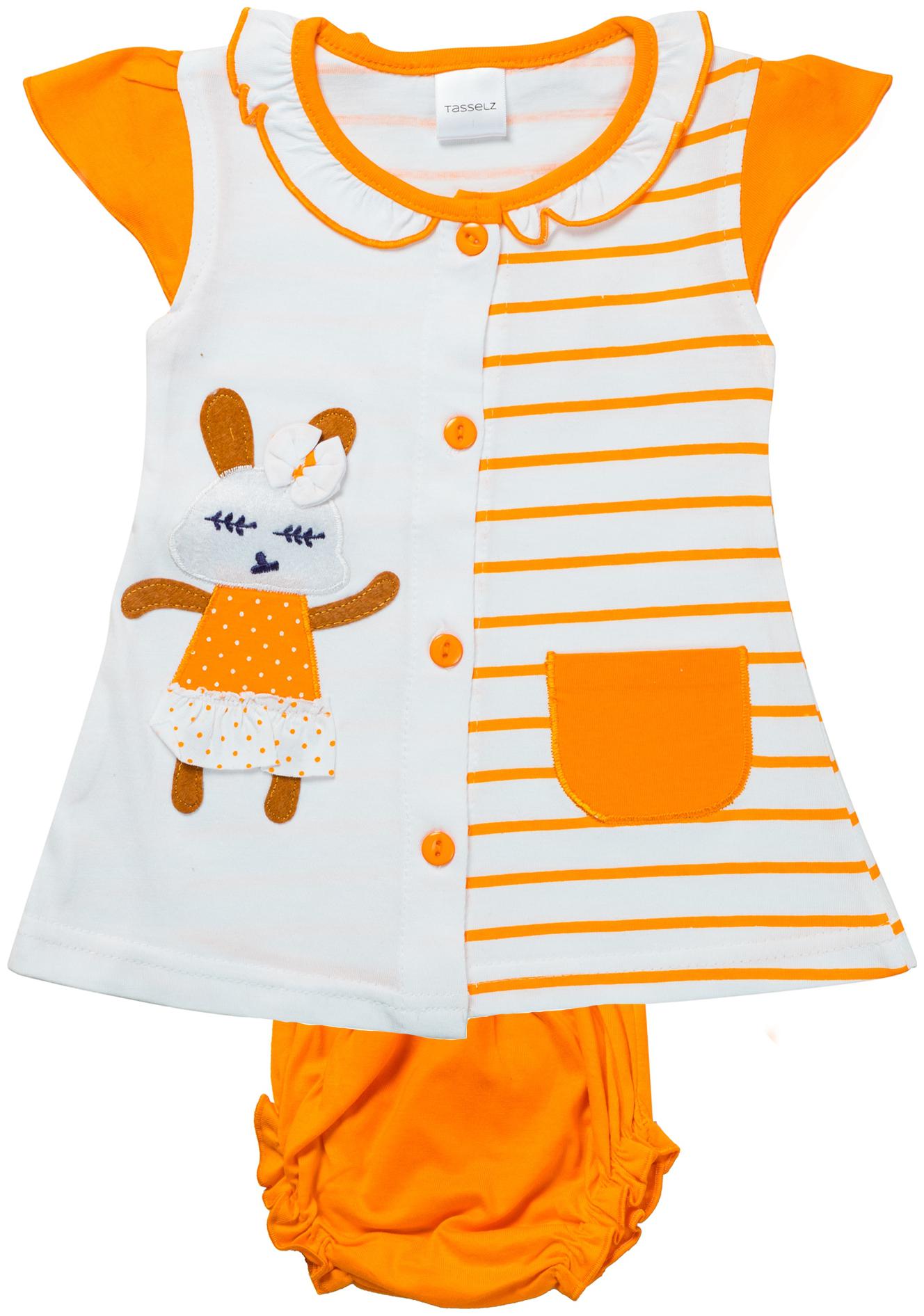 

Tasselz Baby girl Top bottom set - Orange