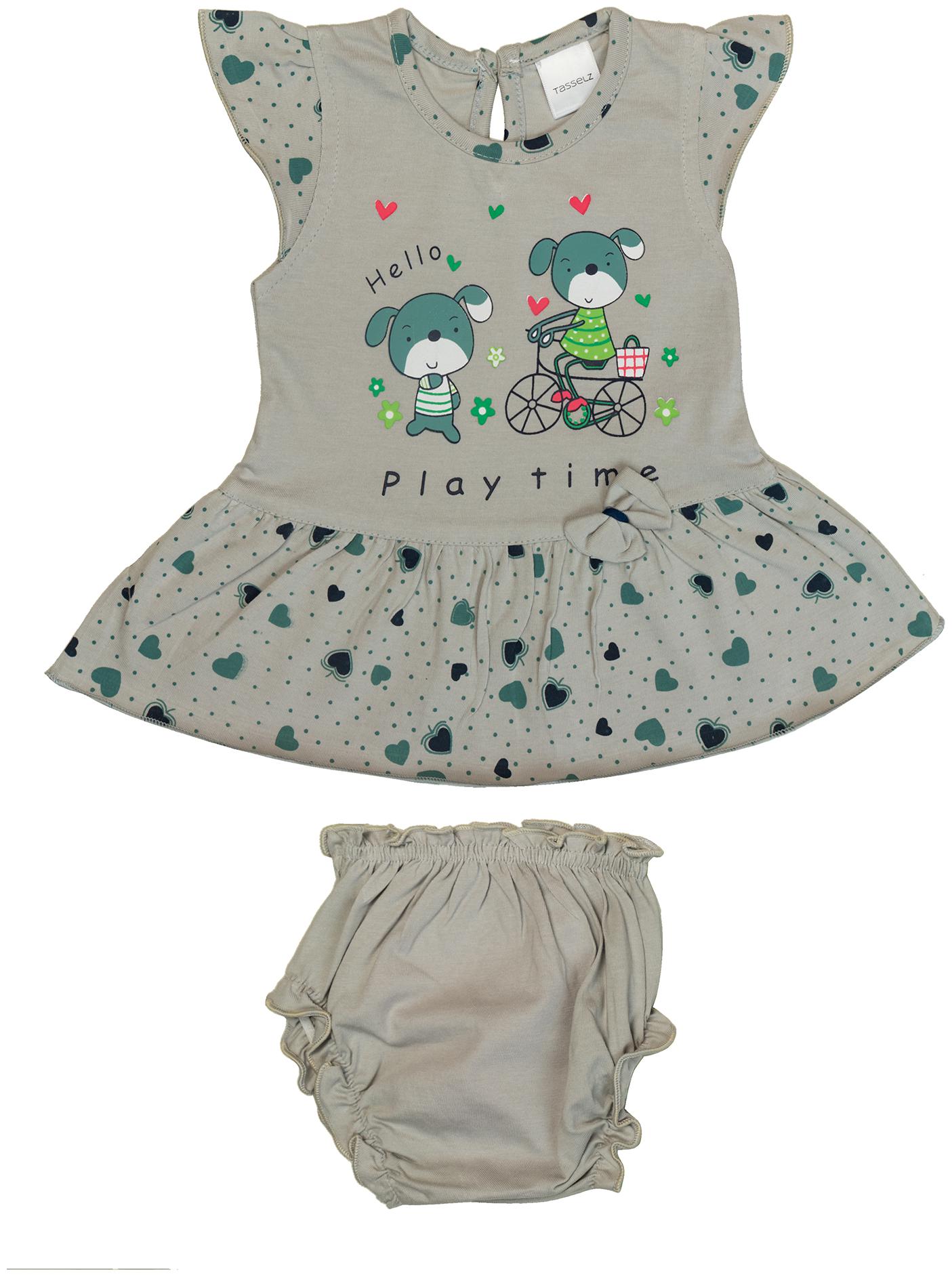 

Tasselz Baby girl Top bottom set - Grey