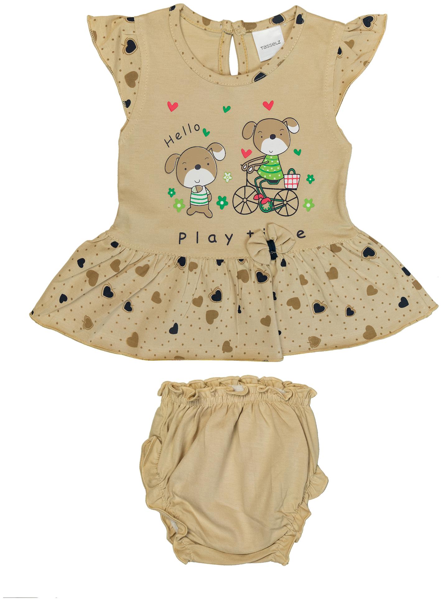 

Tasselz Baby girl Top bottom set - Brown