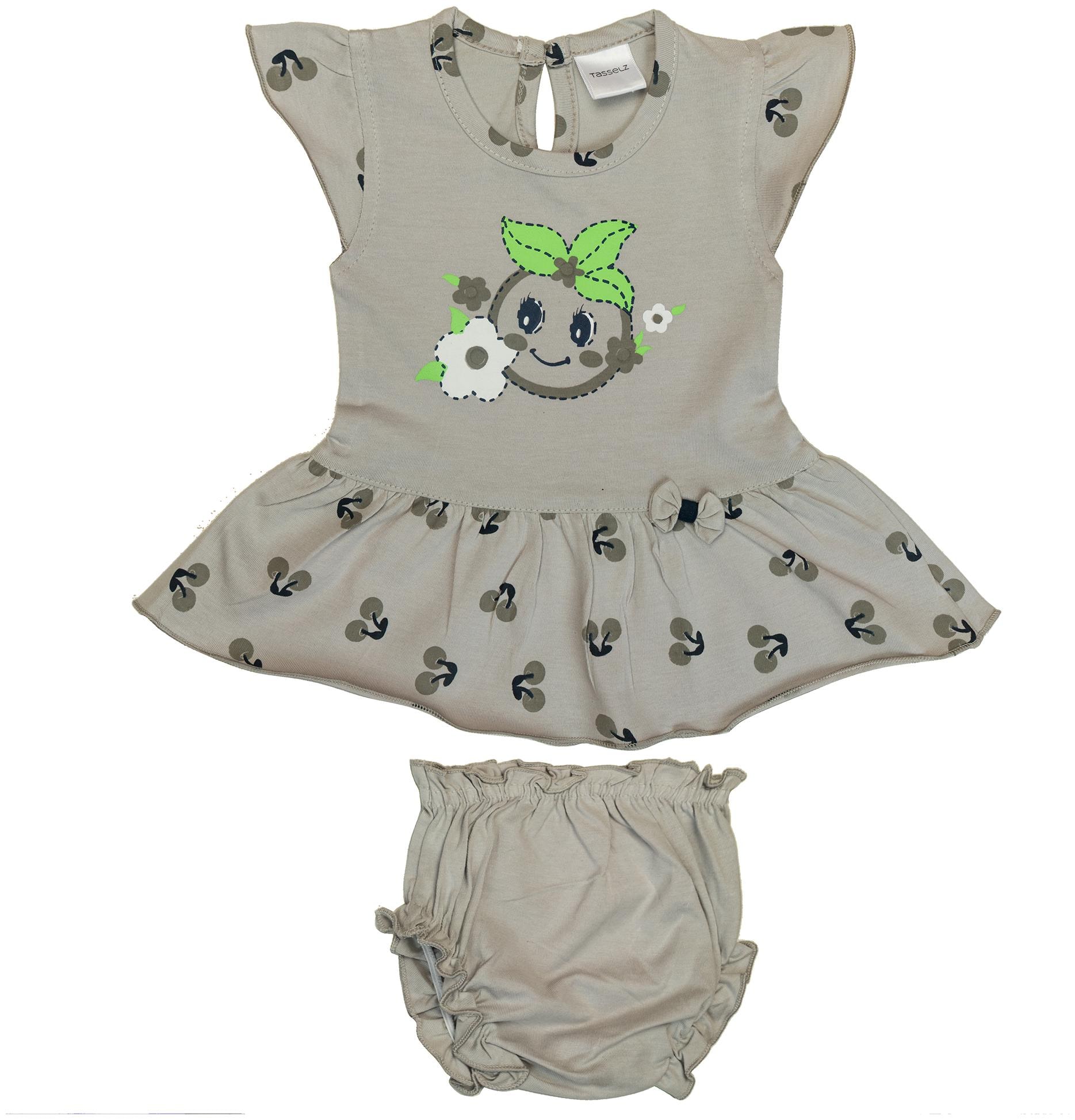 

Tasselz Baby girl Top bottom set - Grey