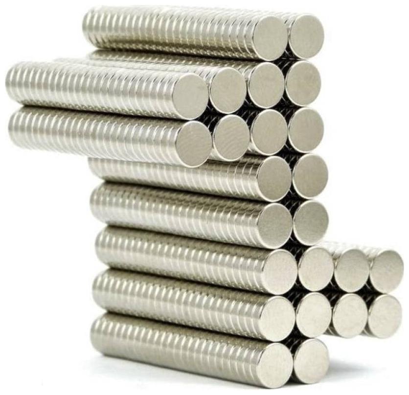 Techamazon 100Pieces of 8mm x 1.5mm Neodymium Magnets N52 Disc / Cylindrical magnets Rare Earth NdfeB Fridge Magnet Pack of 100, Silver