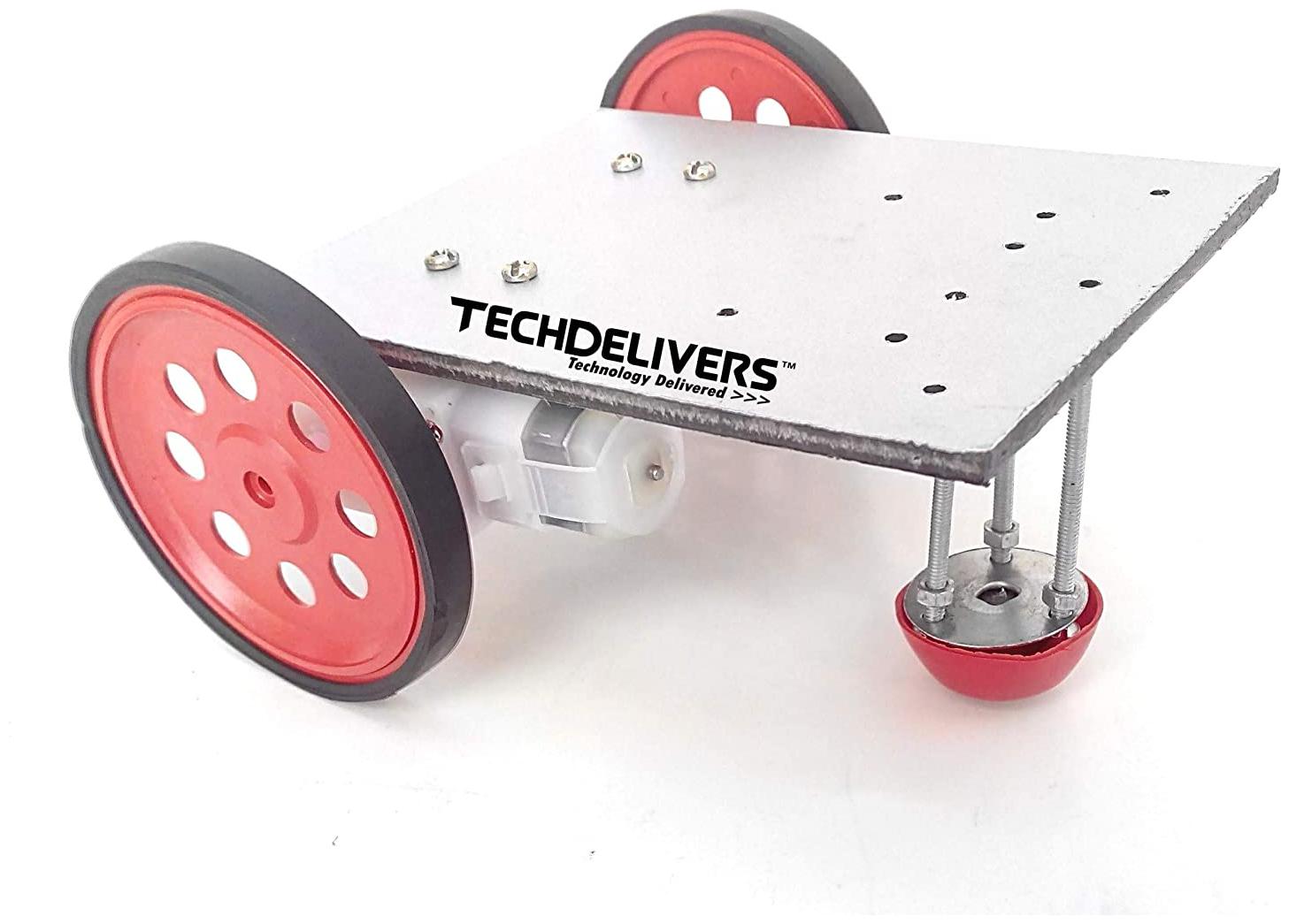 

TECHDELIVERS BO Robot Kit-2 (2WD) DIY consists Chassis Motors Wheels Clamps Nut Bolts