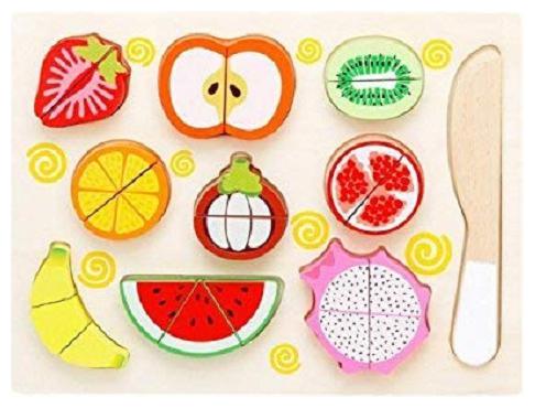 

TEMSON Wooden 9 pcs Magnetic Sliceable Fruit Cutting Game Kitchen Set (Multicolor)