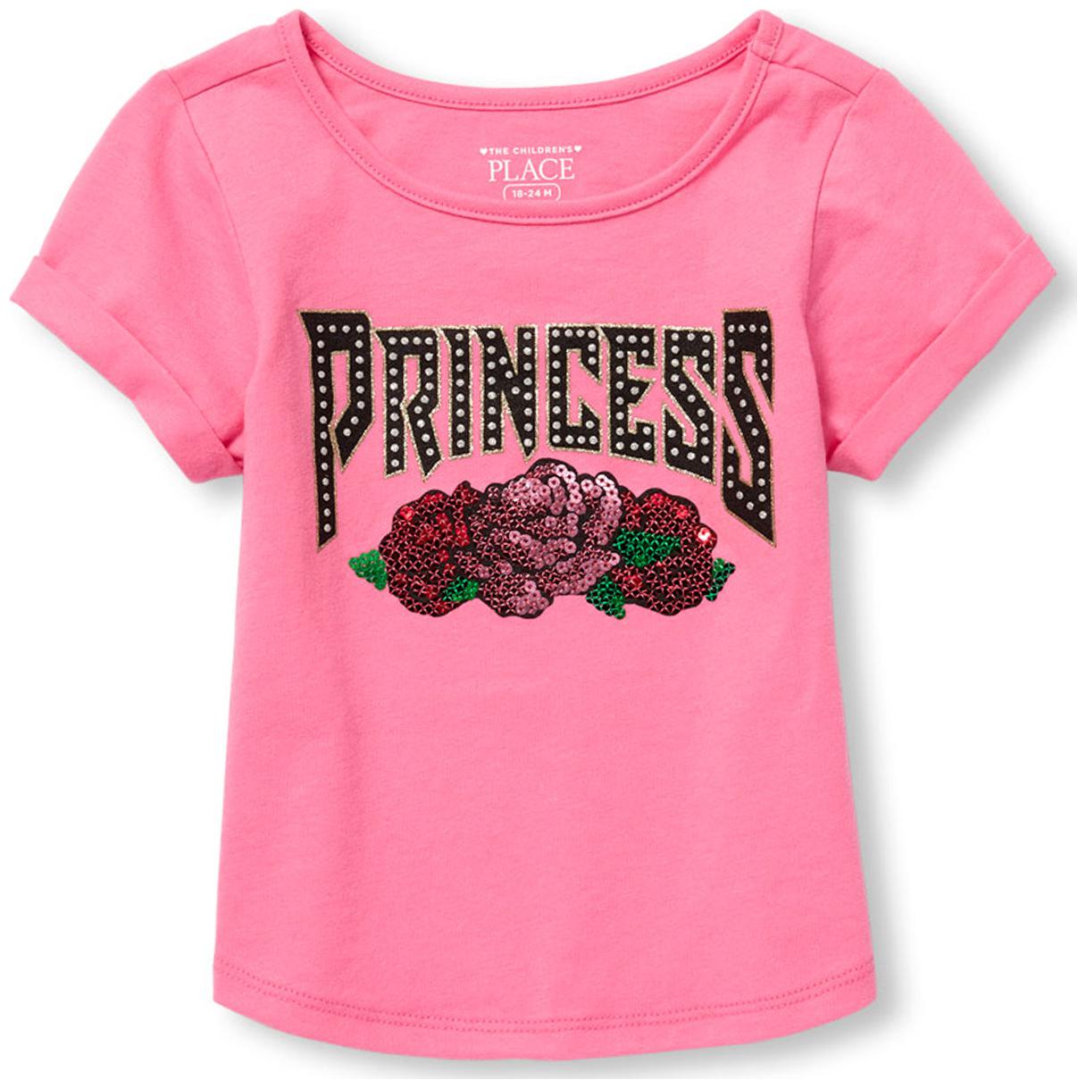 

THE CHILDREN S PLACE Cotton Embellished T shirt for Baby Girl - Pink