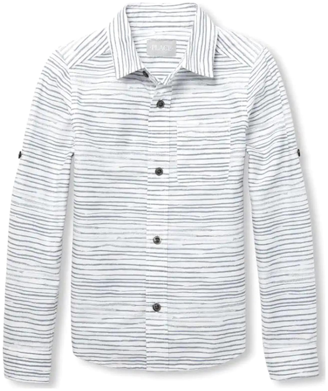 

THE CHILDREN S PLACE Boy Cotton Striped Shirt White