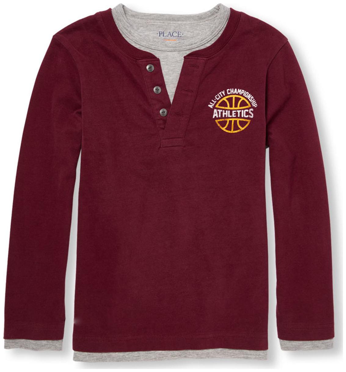 

THE CHILDREN S PLACE Boy Cotton Solid T-shirt - Red