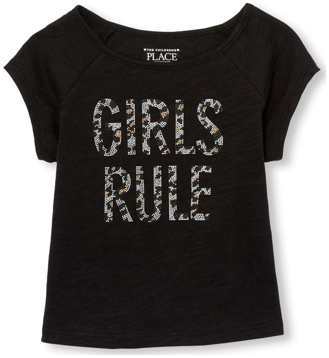 

THE CHILDREN S PLACE Girl Cotton Embellished T shirt - Black