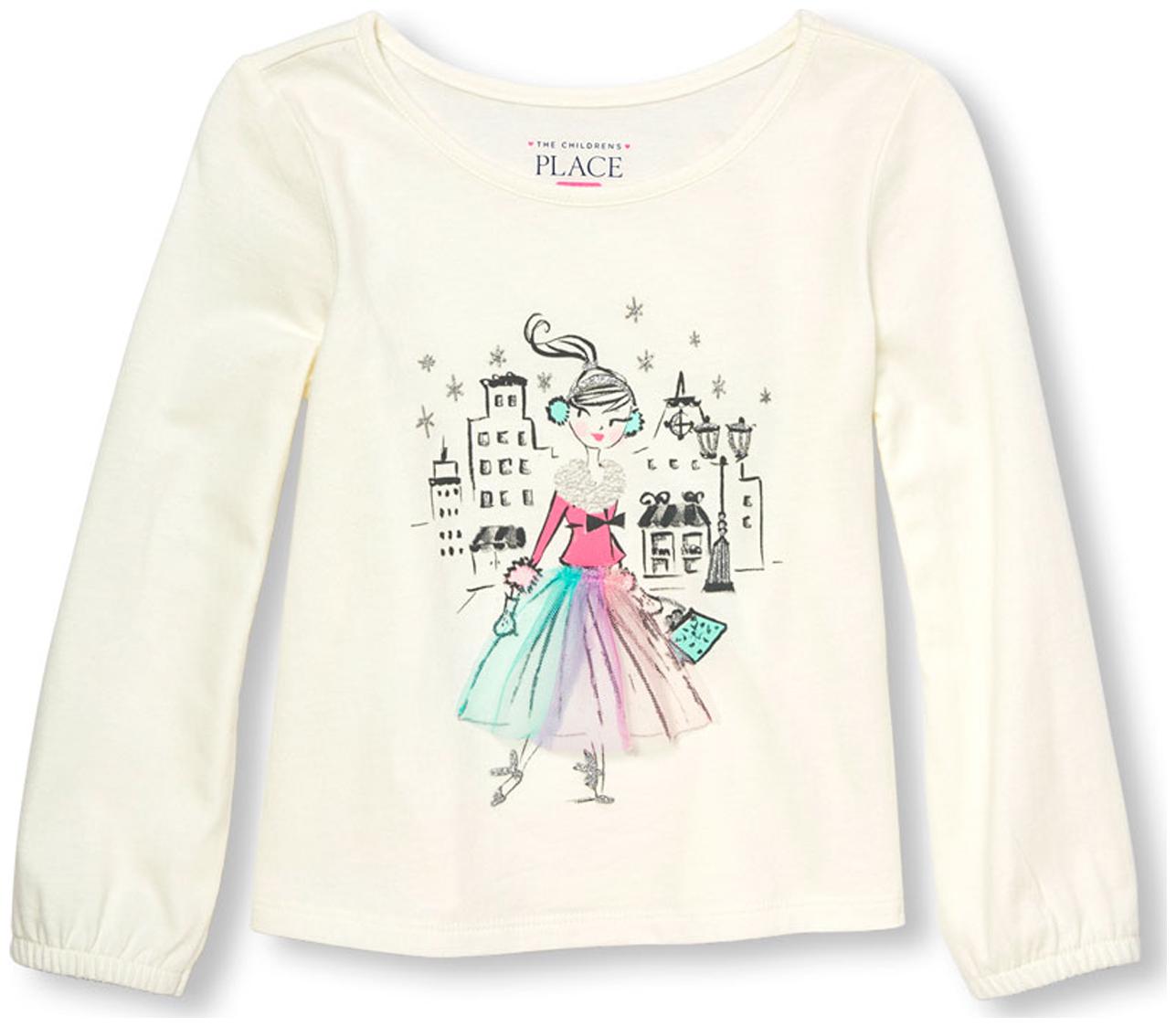 

THE CHILDREN S PLACE Cotton Printed Top for Baby Girl - White