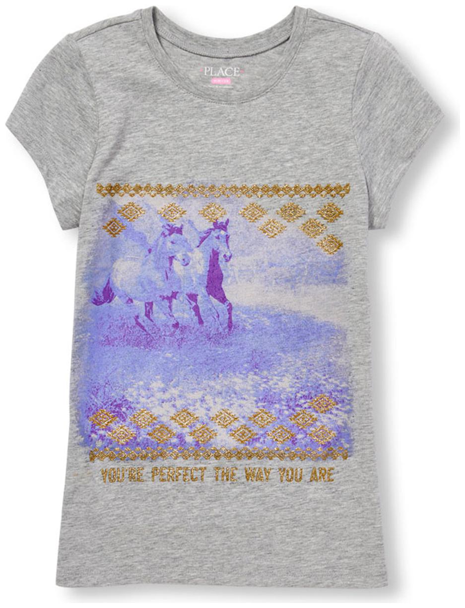 

THE CHILDREN S PLACE Girl Cotton Printed T shirt - Grey