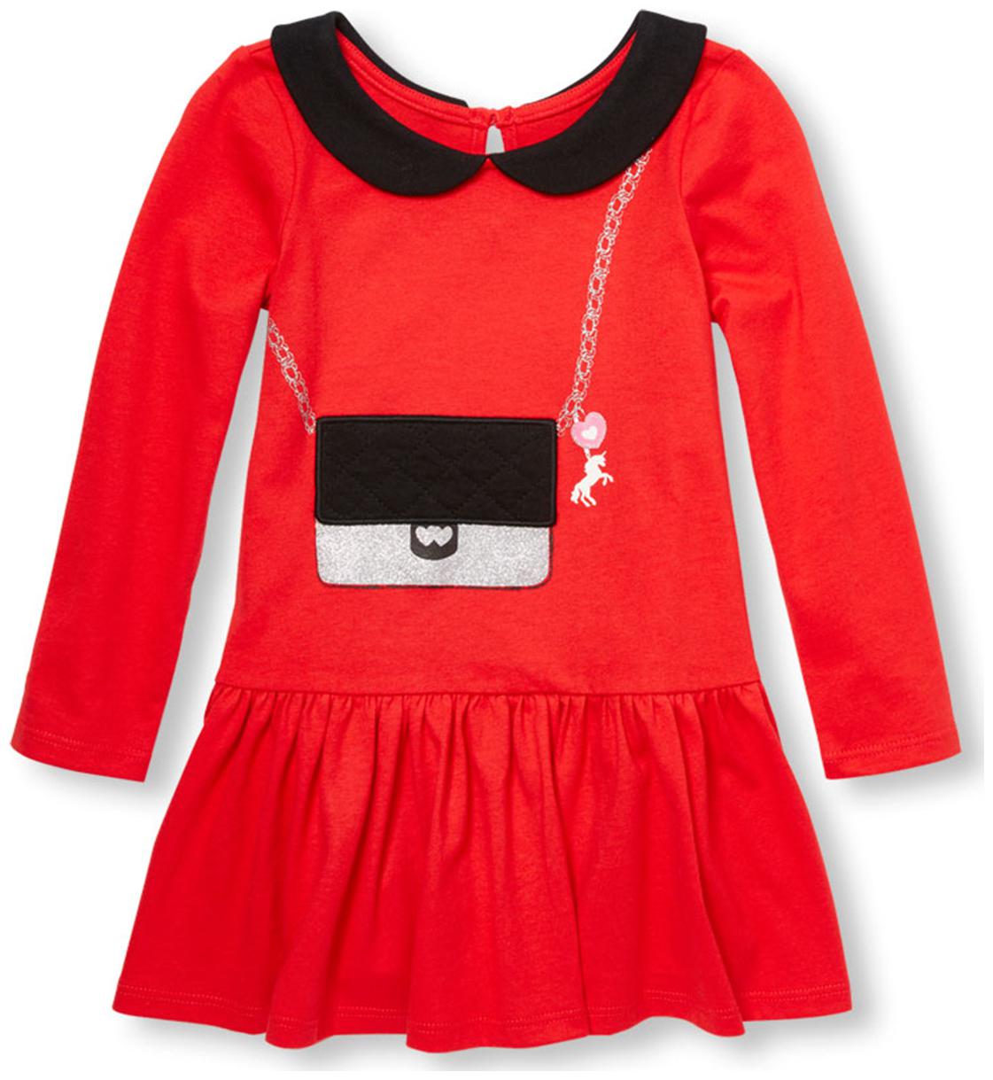 

THE CHILDREN S PLACE Red Cotton Full Sleeves Knee Length Princess Frock ( Pack of 1 )