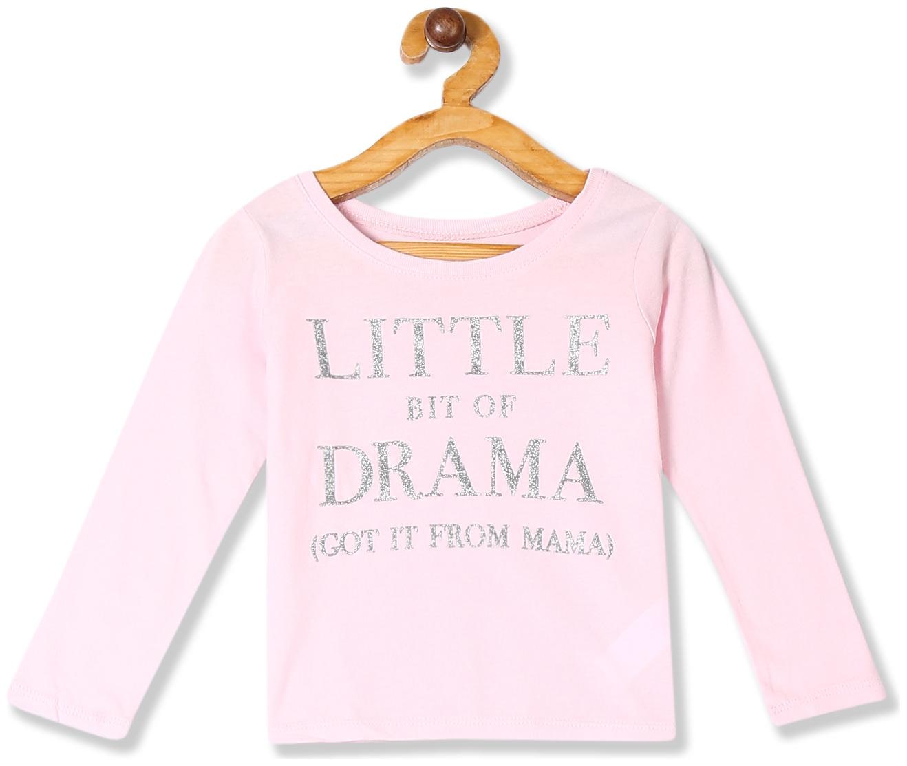 

THE CHILDREN S PLACE Cotton Printed T shirt for Baby Girl - Pink