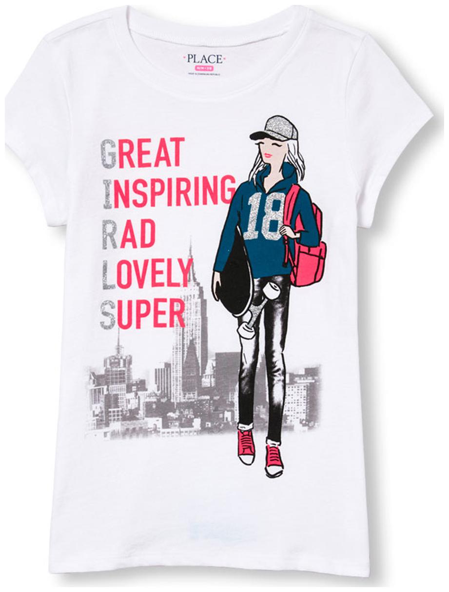 

THE CHILDREN S PLACE Girl Cotton Printed T shirt - White