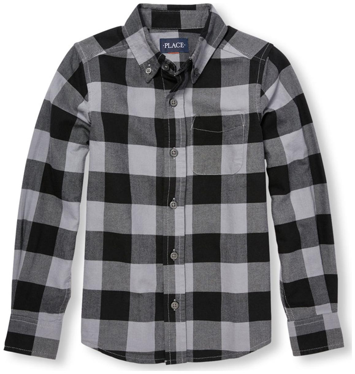 

THE CHILDREN S PLACE Boy Cotton Checked Shirt Grey