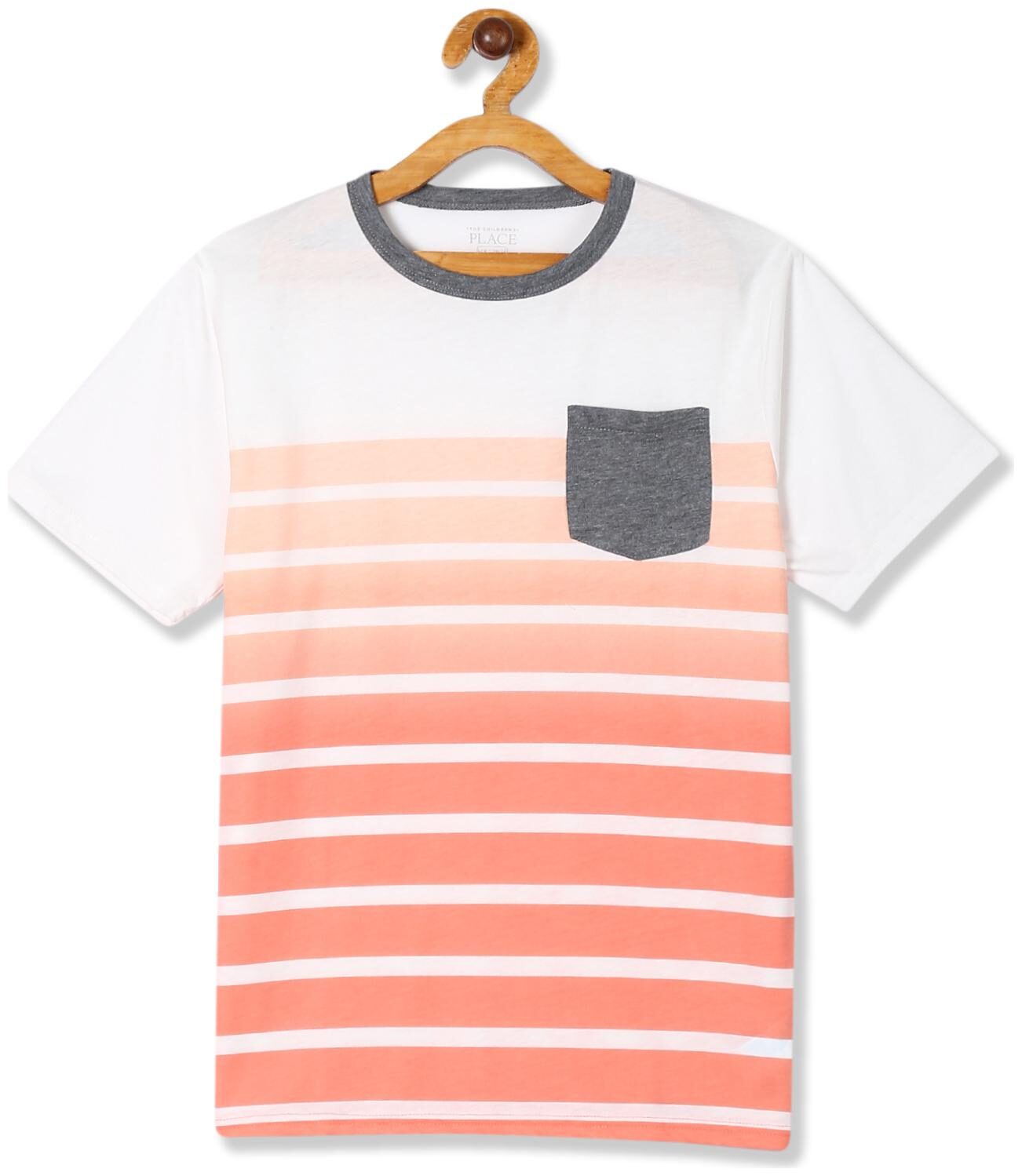 

THE CHILDREN S PLACE Boy Cotton Striped T-shirt - Pink