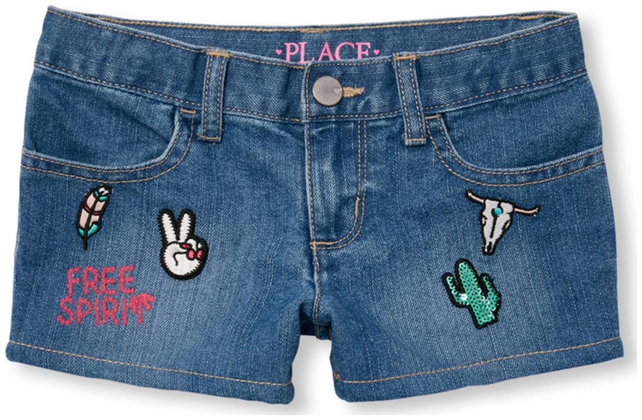 

THE CHILDREN S PLACE Girl Cotton Acid wash Regular shorts - Blue