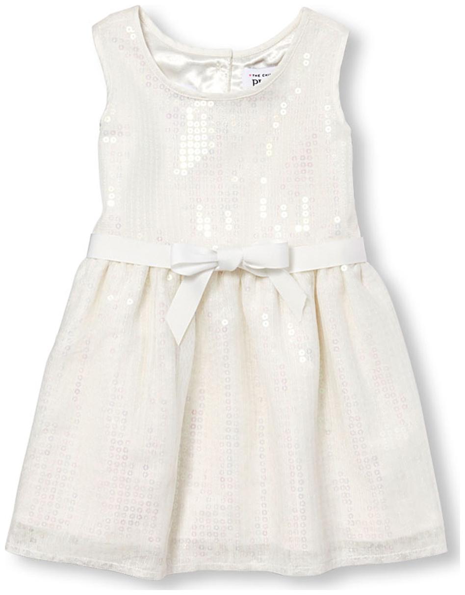 

THE CHILDREN S PLACE White Polyester Sleeveless Knee Length Princess Frock ( Pack of 1 )
