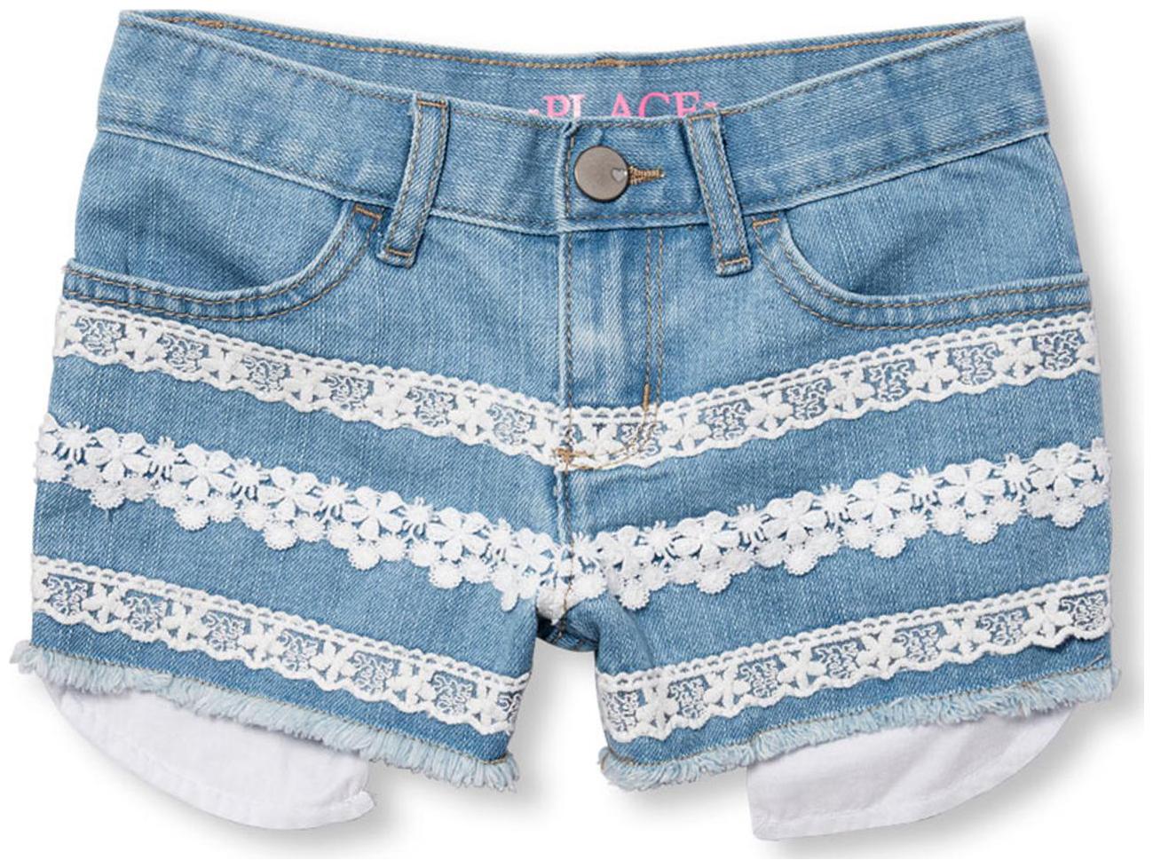 

THE CHILDREN S PLACE Girl Cotton Solid Denim shorts - Blue