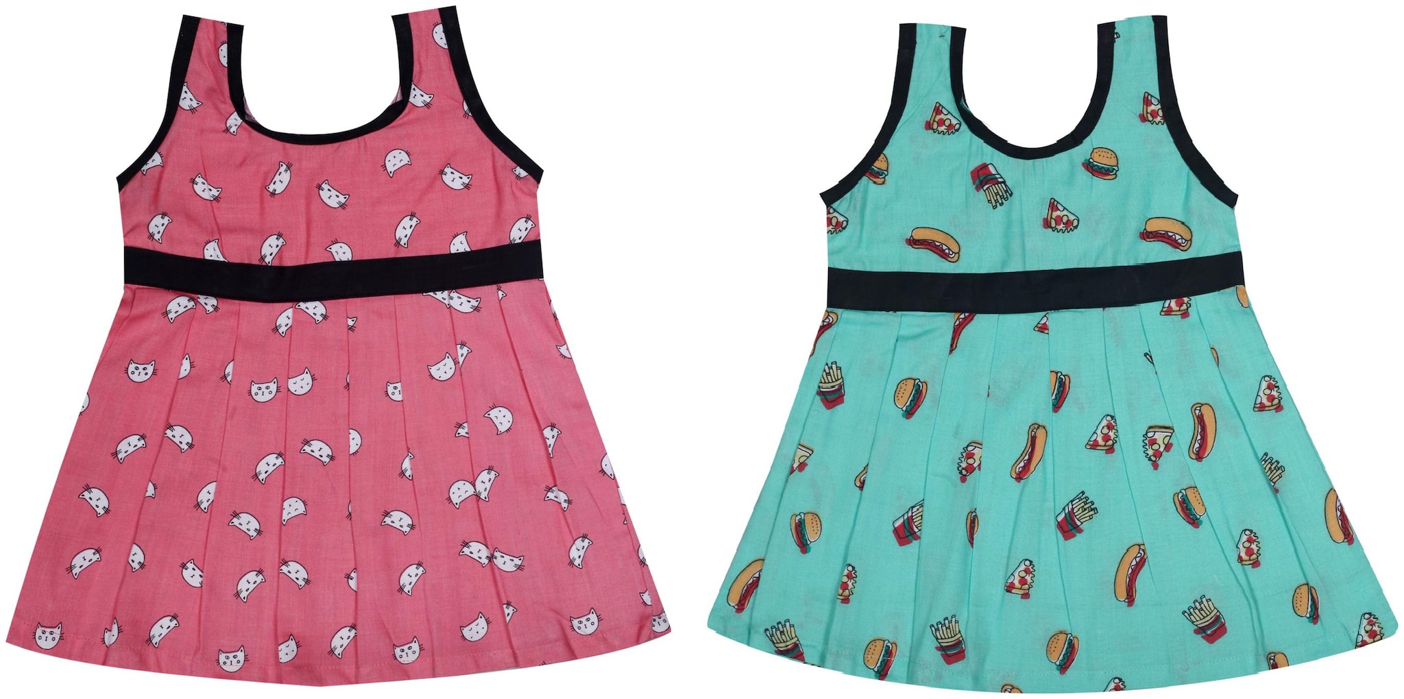 

The Creators Baby girl Rayon Printed Princess frock - Pink Blue