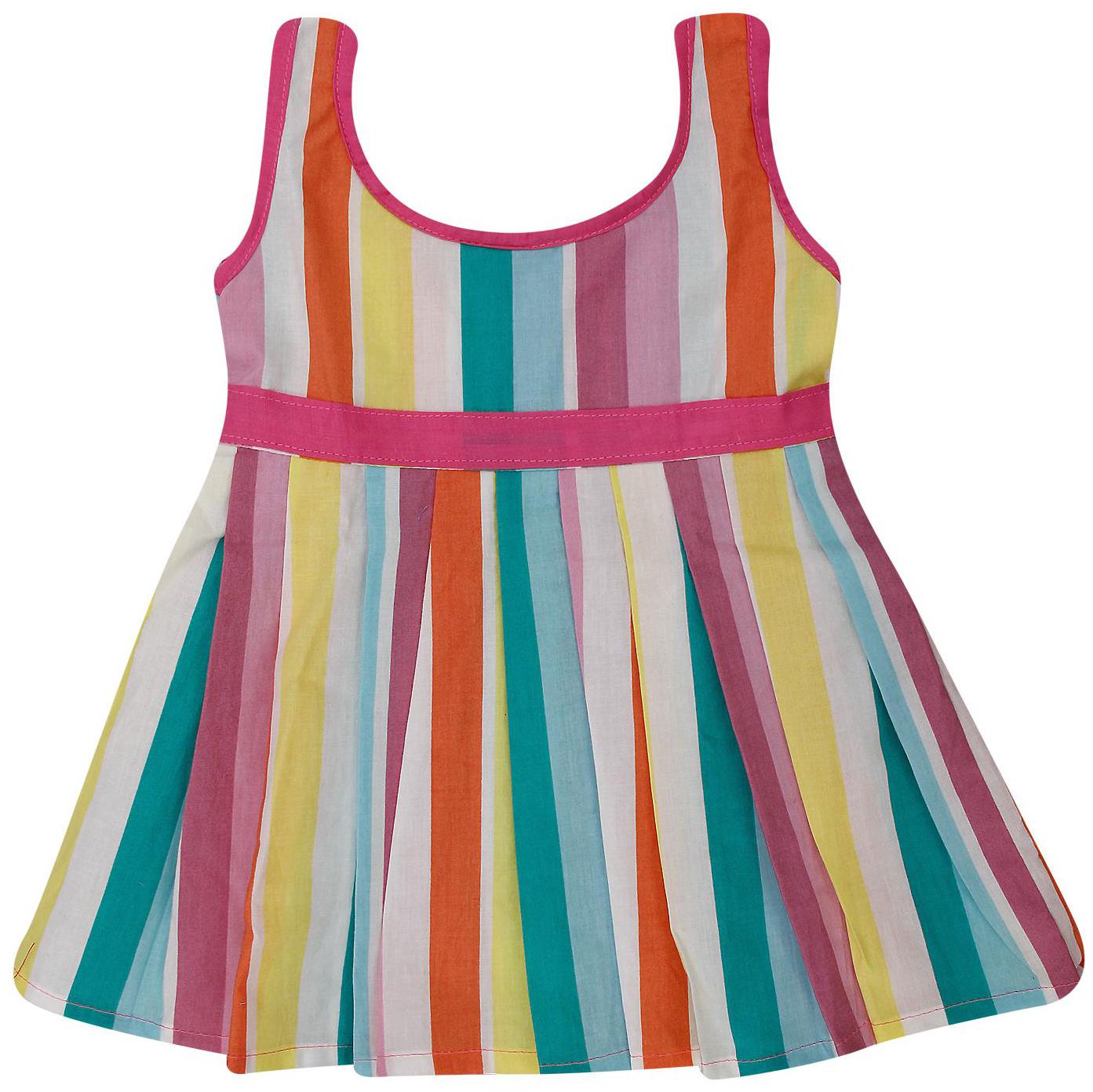 

The Creators Baby girl Cotton Striped Princess frock - Multi